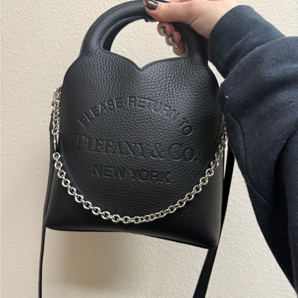 Tiffany & Co. Black Mini Bag with Silver Chain
